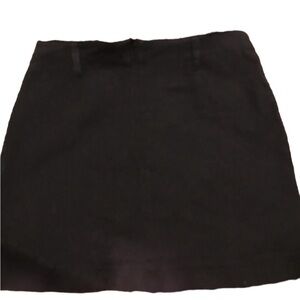 The Limited size 14 black denim mini skirt with stretch back zip belt
